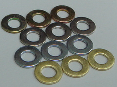 Flat Washers, Yellow Zinc / Nickel / Zinc , Brass Product Photo