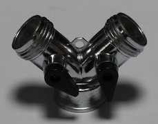 “Y”metal hose connector with shut-off Product Photo