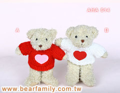 Teddy Bear w/embroidered heart shape Sweater Product Photo