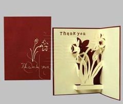 Thank you - Handmade 3d pop-up greeting card Product Photo