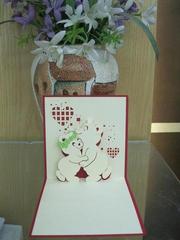 Bear in love - Handmade 3d pop-up greeting card Product Photo