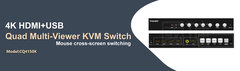 HDMI 4K 60HZ Quad Multi-Viewer KVM Switch Product Photo
