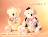 Wedding Teddy Bears w/Embroidered Purple Heart
